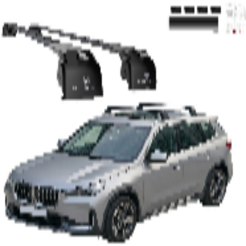 Aluminium Roof Rack Cross Bars compatible with BMW X1 F48 2016-2022 Black - main roof rack cross bars product image