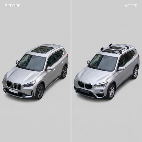 Aluminium Roof Rack Cross Bars compatible with BMW X1 F48 2016-2022 Silver - roof rack cross bars product detail