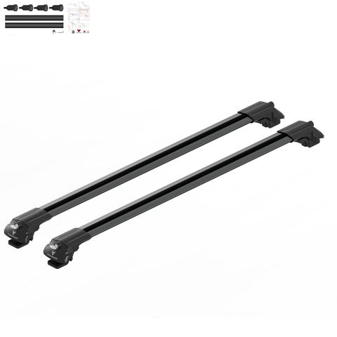 Aluminium Roof Rack Cross Bars compatible with Citroen Berlingo 2024-2025 Black - mounting kit and accessories
