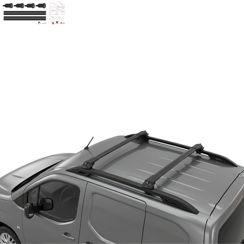 Aluminium Roof Rack Cross Bars compatible with Mercedes M-Class (ML-W166) 2012-2019 Black - installed roof rack cross bars on vehicle