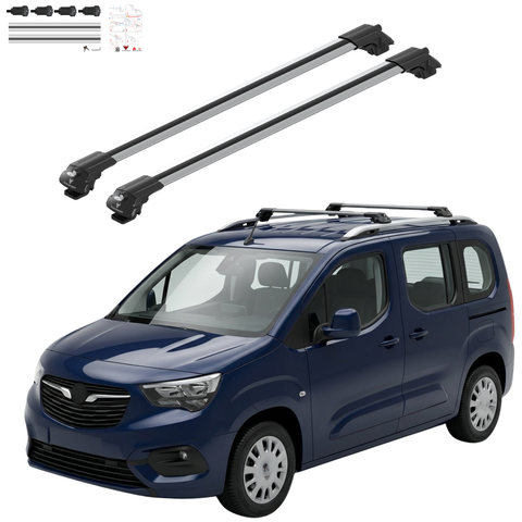 Aluminium Roof Rack Cross Bars compatible with Mercedes M-Class (ML-W166) 2012-2019 Silver - main roof rack cross bars product image