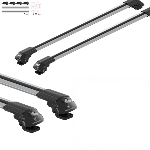 Aluminium Roof Rack Cross Bars compatible with Mercedes M-Class (ML-W166) 2012-2019 Silver - mounting feet for original roof rails