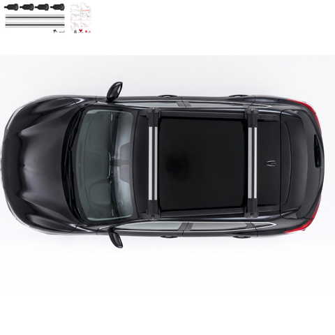 Aluminium Roof Rack Cross Bars compatible with Nissan Qashqai J11 2014-2021 Silver - installed roof rack cross bars on vehicle