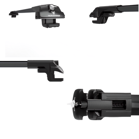 Aluminium Roof Rack Cross Bars compatible with Opel Combo E 2019-2022 Black - lockable roof rack system detail