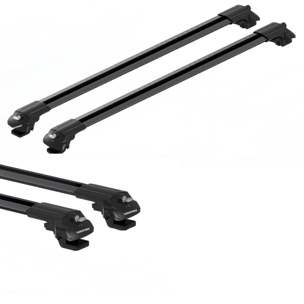 Aluminium Roof Rack Cross Bars compatible with Opel Combo E 2019-2022 Black - mounting kit and accessories