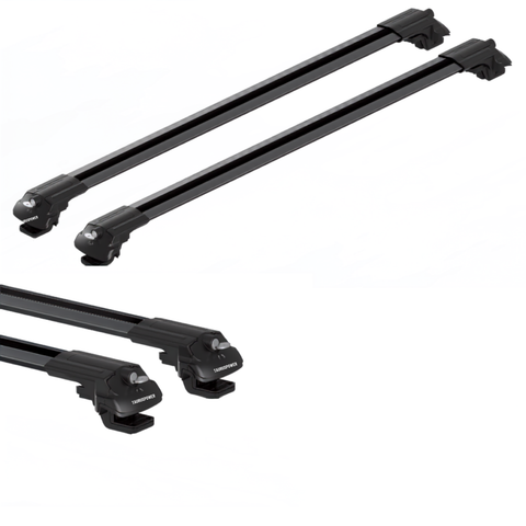 Aluminium Roof Rack Cross Bars compatible with Opel Combo E 2019-2022 Black - mounting kit and accessories