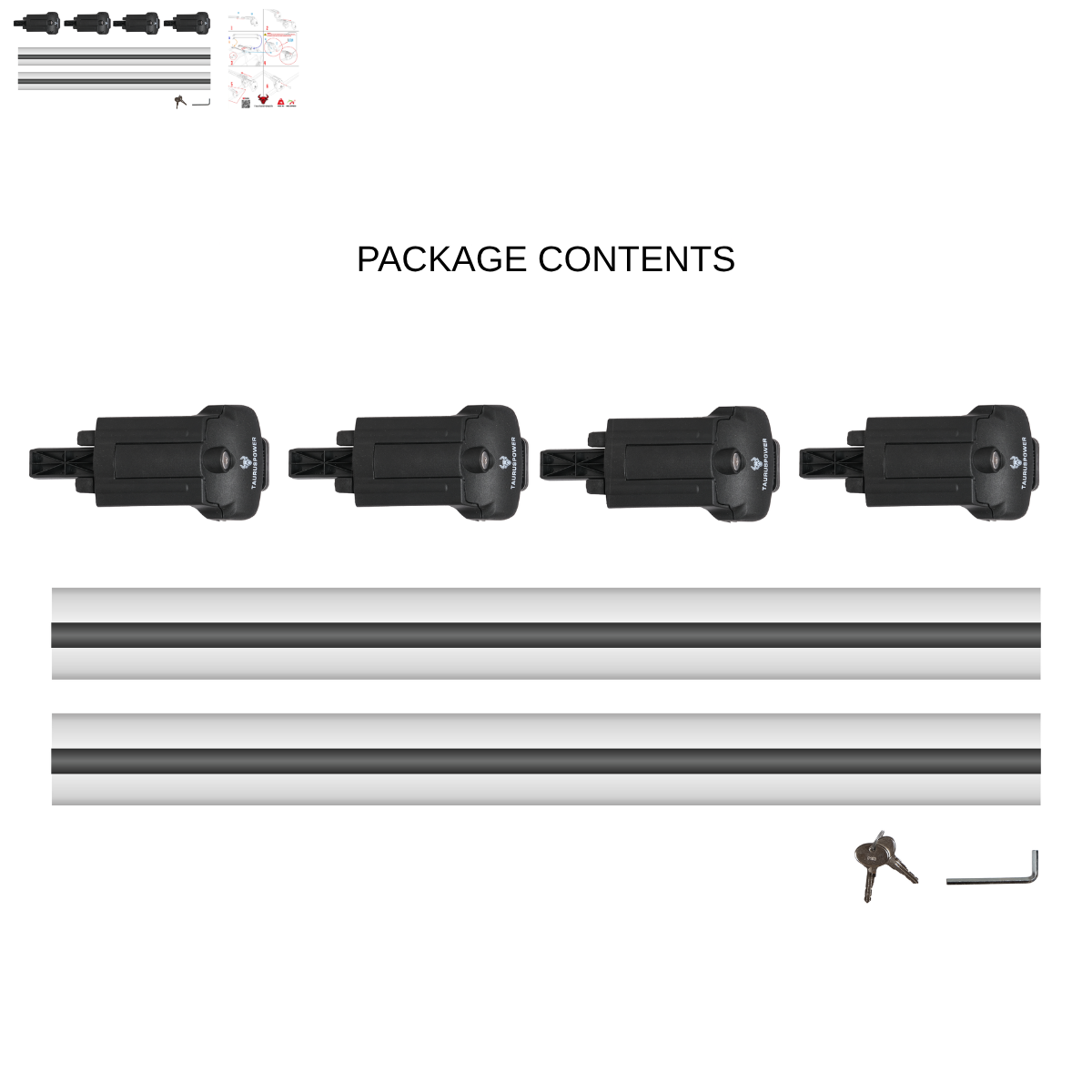 Aluminium Roof Rack Cross Bars compatible with Opel Combo E 2019-2022 Silver - lockable roof rack system detail
