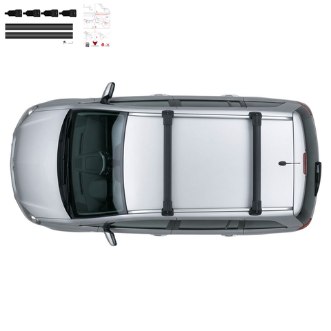 Aluminium Roof Rack Cross Bars compatible with Opel Zafira B MPV 2005-2011 Black - aerodynamic aluminium profile detail