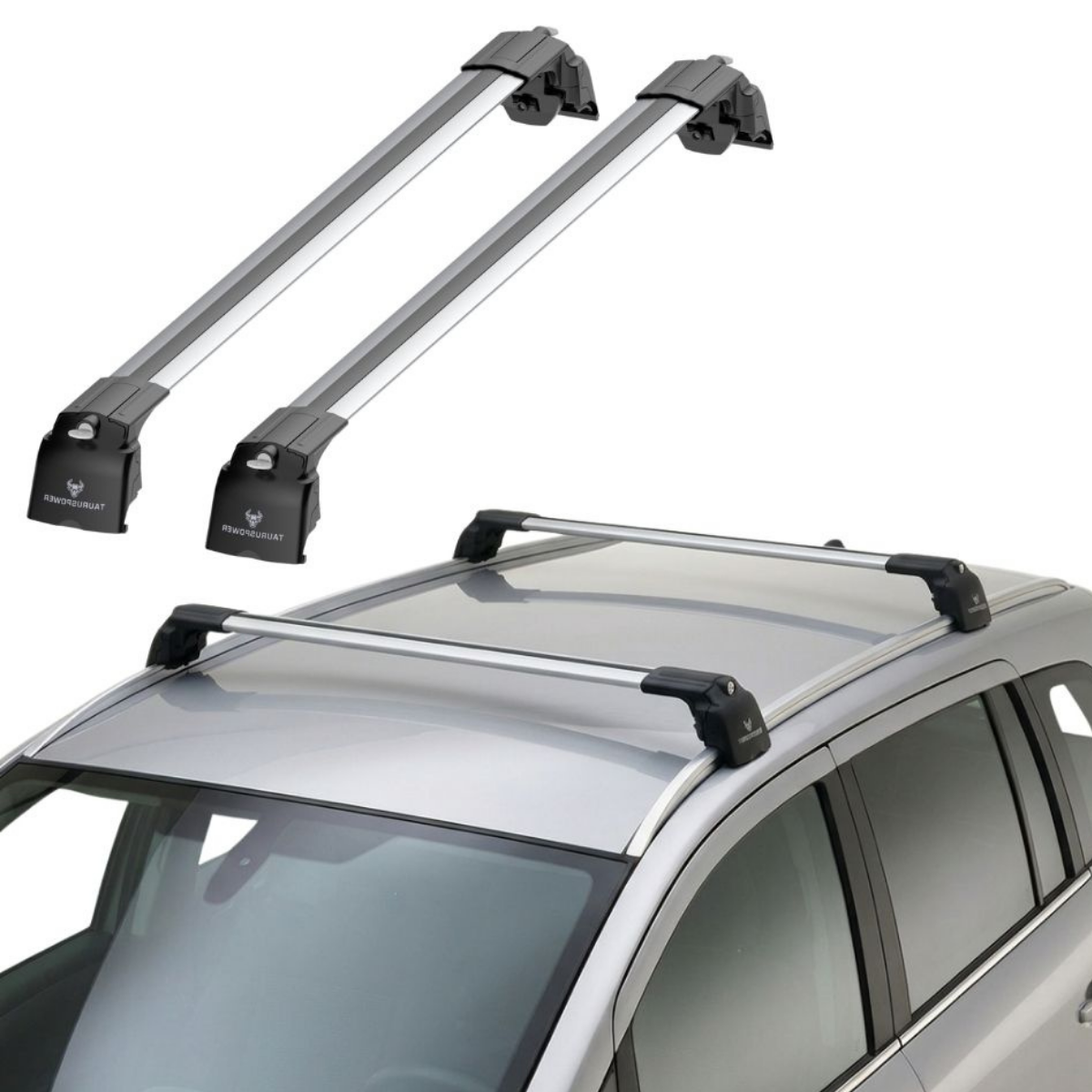 Aluminium Roof Rack Cross Bars compatible with Opel Zafira B MPV 2005-2011 Silver - main roof rack cross bars product image