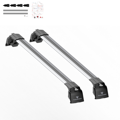 Aluminium Roof Rack Cross Bars compatible with Opel Zafira B MPV 2005-2011 Silver - mounting kit and accessories