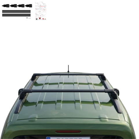 Aluminium Roof Rack Cross Bars compatible with Peugeot Rifter 2025+ Black - aluminium cross bars full product view
