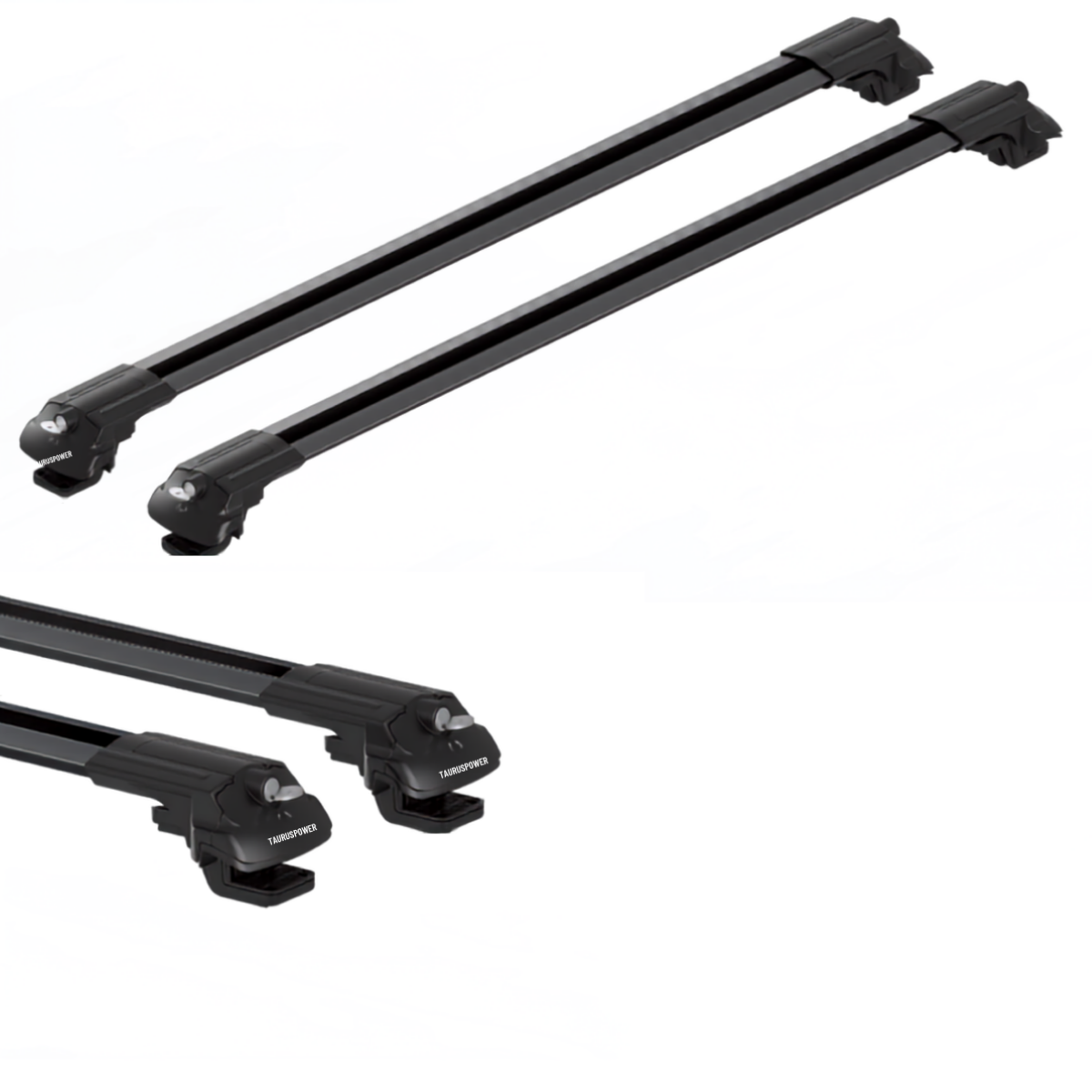 Aluminium Roof Rack Cross Bars compatible with VW Tiguan 5N Allspace 2018-2020 Black - lockable roof rack system detail