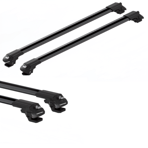 Aluminium Roof Rack Cross Bars compatible with VW Tiguan 5N Allspace 2018-2020 Black - lockable roof rack system detail