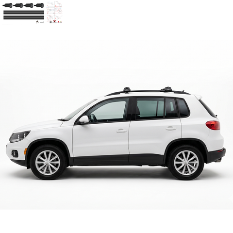 Aluminium Roof Rack Cross Bars compatible with VW Tiguan 5N 2007-2016 Black - aluminium cross bars full product view