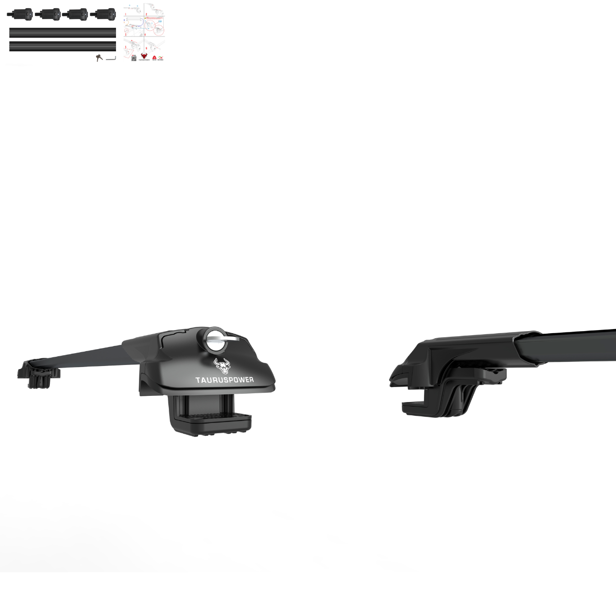 Aluminium Roof Rack Cross Bars compatible with VW Tiguan 5N 2007-2016 Black - roof rack cross bars product detail