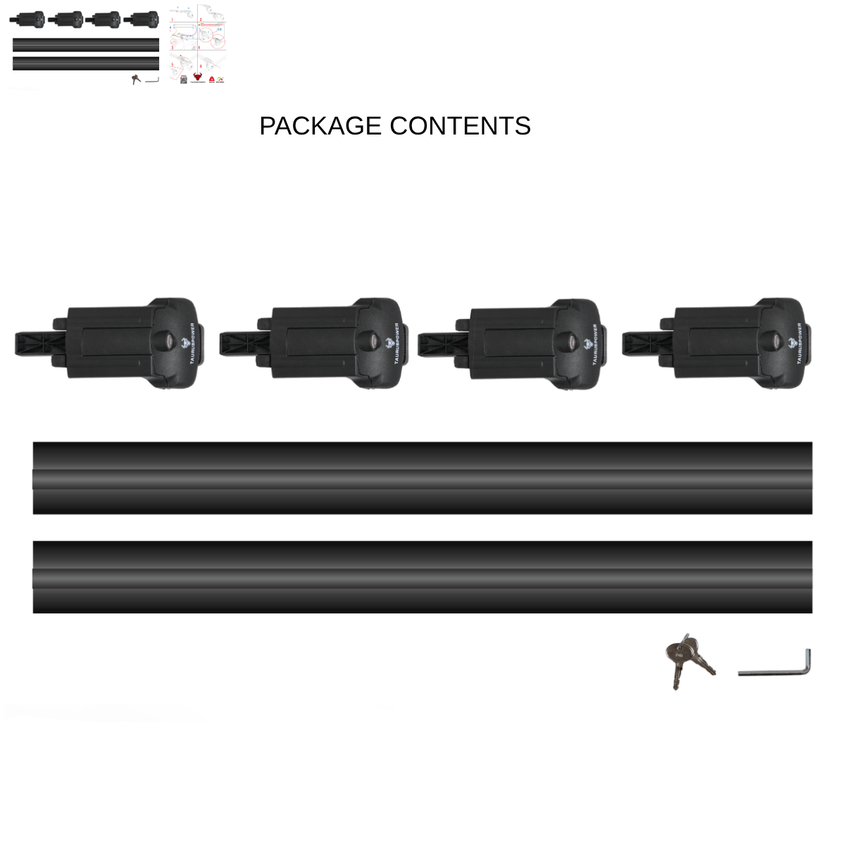 Aluminium Roof Rack Cross Bars compatible with VW Passat Variant B7 2010-2014 Black - aluminium cross bars full product view