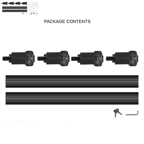 Aluminium Roof Rack Cross Bars compatible with VW Passat Variant B7 2010-2014 Black - aluminium cross bars full product view