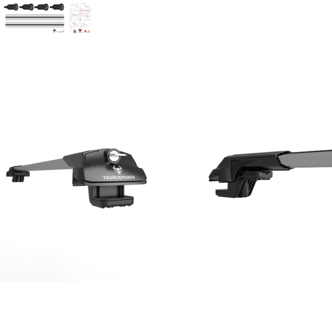 Aluminium Roof Rack Cross Bars compatible with VW Passat Variant B7 2010-2014 Silver - lockable roof rack system detail