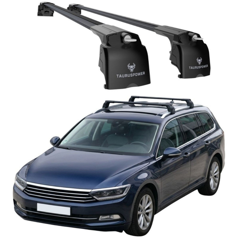 Aluminium Roof Rack Cross Bars compatible with VW Passat Variant B8 2015-2023 Black - main roof rack cross bars product image