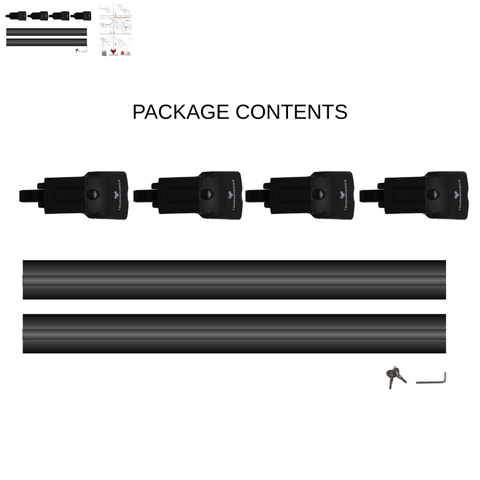 Aluminium Roof Rack Cross Bars compatible with VW Passat Variant B8 2015-2023 Black - aerodynamic aluminium profile detail