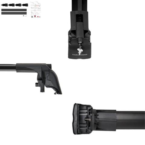 Aluminium Roof Rack Cross Bars compatible with VW Passat Variant B8 2015-2023 Black - lockable roof rack system detail
