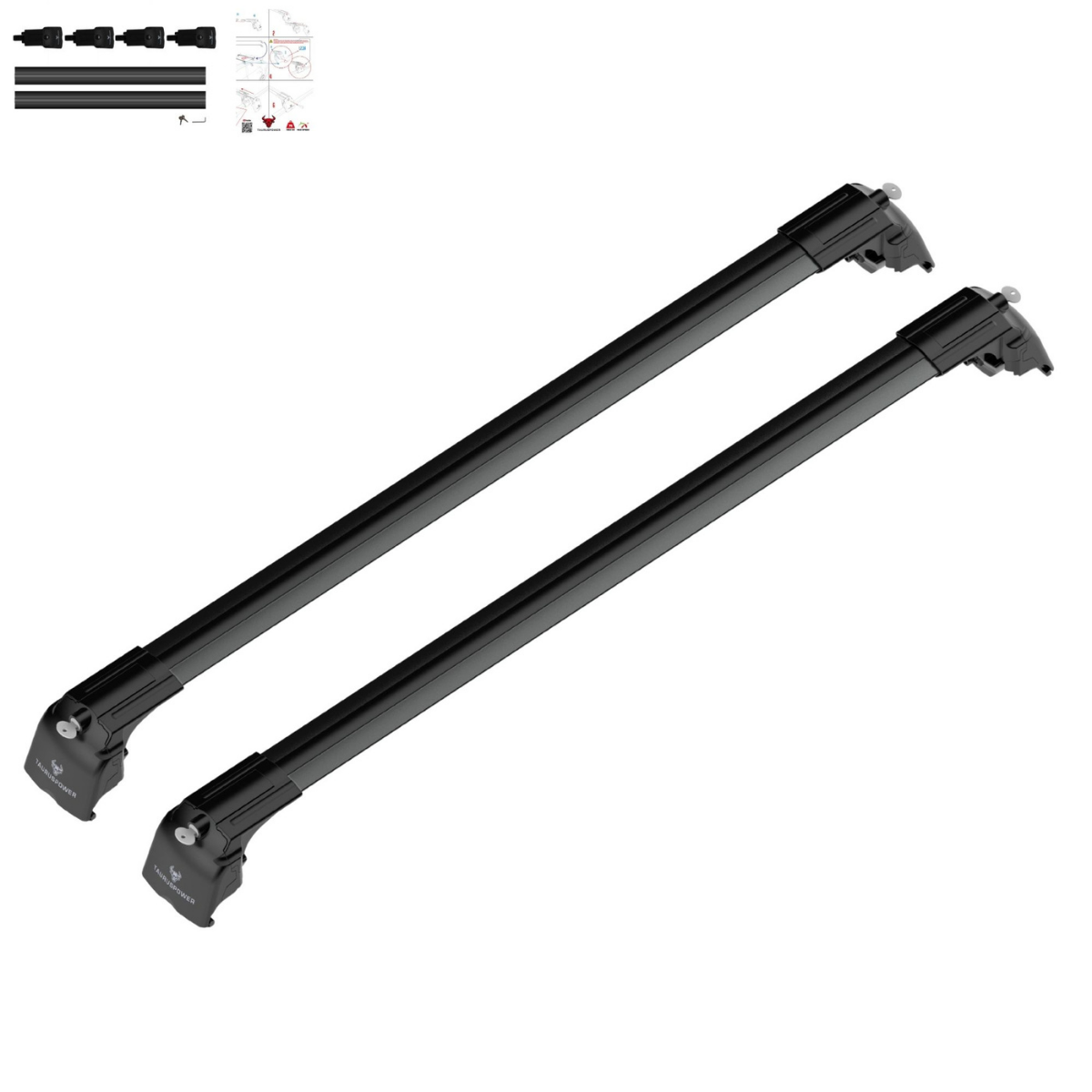 Aluminium Roof Rack Cross Bars compatible with VW Passat Variant B8 2015-2023 Black - roof rack cross bars product detail