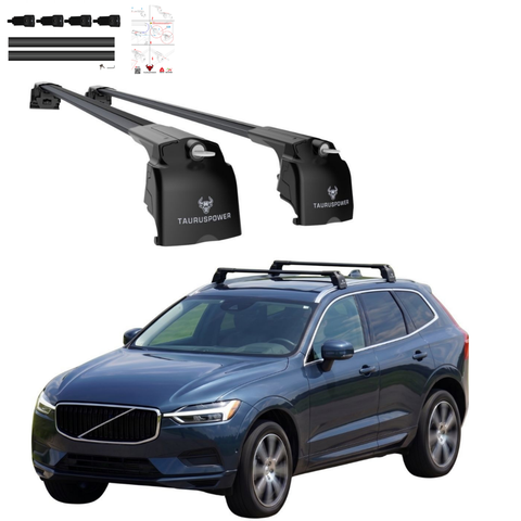 Aluminium Roof Rack Cross Bars compatible with Volvo XC60 2018-2025 Black - main roof rack cross bars product image