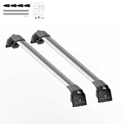 Aluminium Roof Rack Cross Bars compatible with Volvo XC60 2018-2025 Silver - roof rack mounting detail