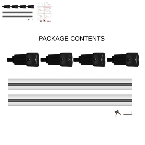 Aluminium Roof Rack Cross Bars compatible with Volvo XC60 2018-2025 Silver - mounting kit and accessories