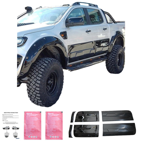 Body Cladding compatible with FORD Ranger T6-T7-T8 2012-2022 (Jumbo) Gloss Black