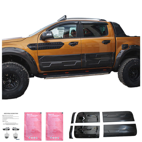 Body Cladding compatible with FORD Ranger T6-T7-T8 2012-2022 (Jumbo) Gloss Black