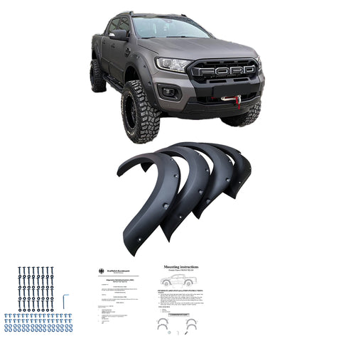 Fender Flares FORD Ranger T6 T7 T8 2012-2022 with ABE TÜV