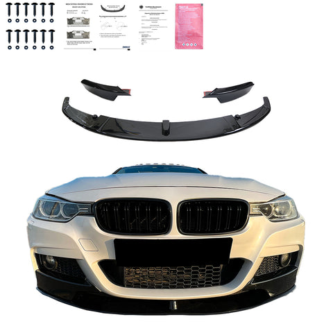 Frontspoiler kompatibel mit BMW 3er F30 M-Paket 2012-2019 mit Flaps mit ABE TÜV
