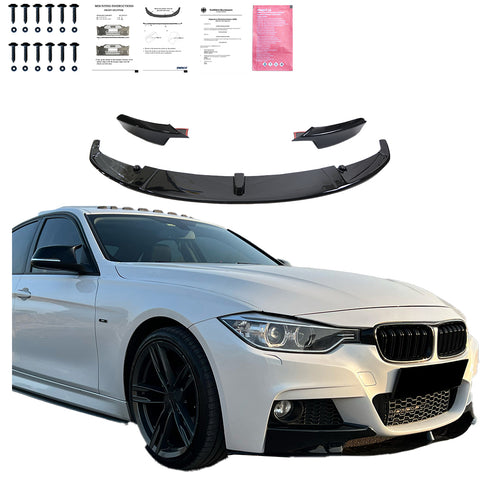 Frontspoiler kompatibel mit BMW 3er F30 M-Paket 2012-2019 mit Flaps mit ABE TÜV