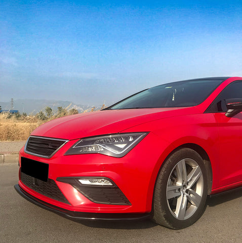 Front Splitter compatible with SEAT Leon FR MK3 Facelift 2017-2019 Version 2 with ABE TÜV