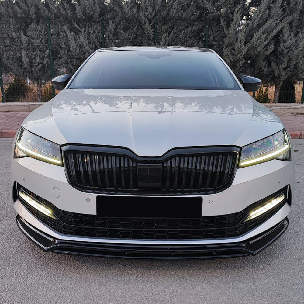 Front Splitter compatible with SKODA Superb MK3 Facelift 2019+ with ABE TÜV