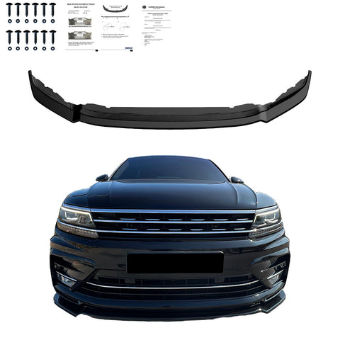 Front Splitter compatible with VOLKSWAGEN VW Tiguan MK2 R-Line 2015-2020 with ABE TÜV