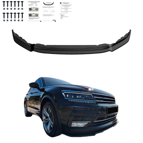 Front Splitter compatible with VOLKSWAGEN VW Tiguan MK2 R-Line 2015-2020 with ABE TÜV