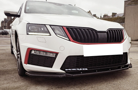 Splitter Delantero Compatible con SKODA Octavia RS MK3 2013-2016 con ABE TÜV