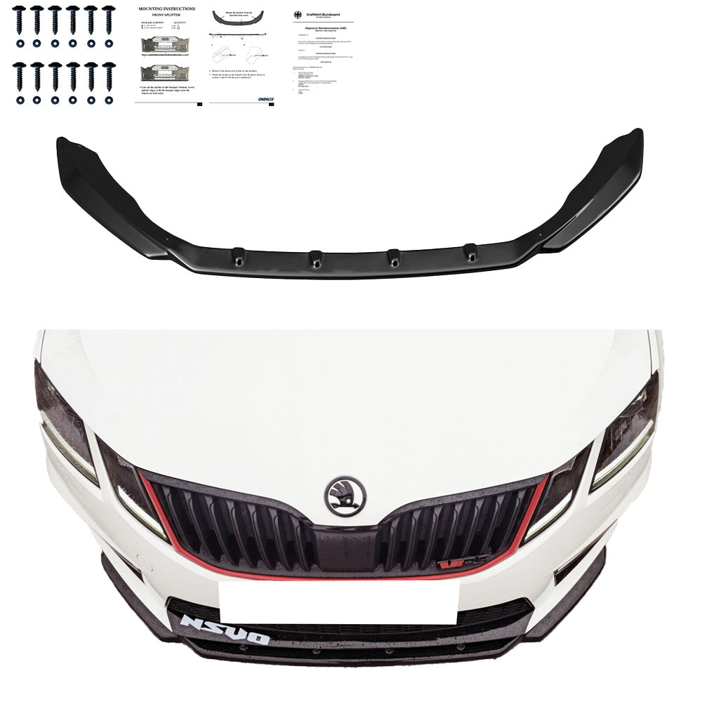 Front Splitter SKODA Octavia RS MK3 2013-2016 with ABE TÜV