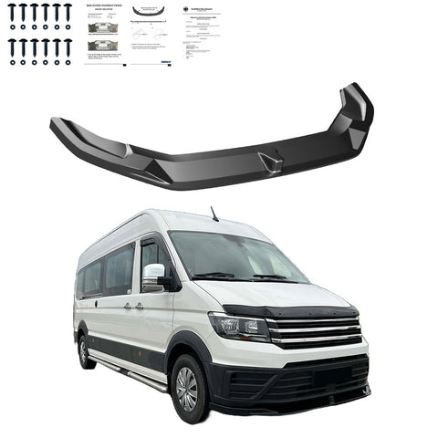 Front Splitter compatible with VOLKSWAGEN VW Crafter MK2 2017+  / MAN TGE MK1 Prefacelift 2017+ Version 2 with ABE TÜV