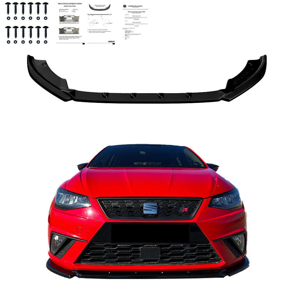 Front Splitter SEAT Ibiza Mk5 2017-2021 with ABE TÜV