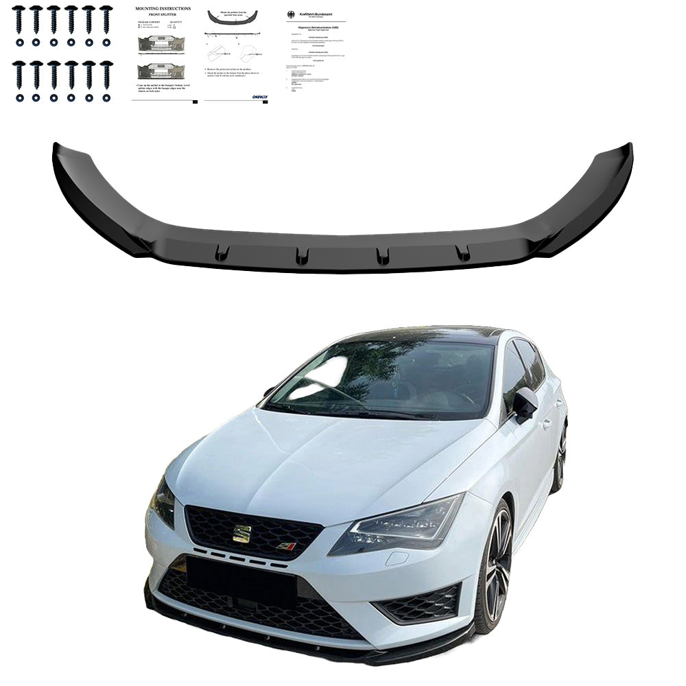 Front Splitter SEAT Leon FR MK3 2012-2016 Version 2 with ABE TÜV