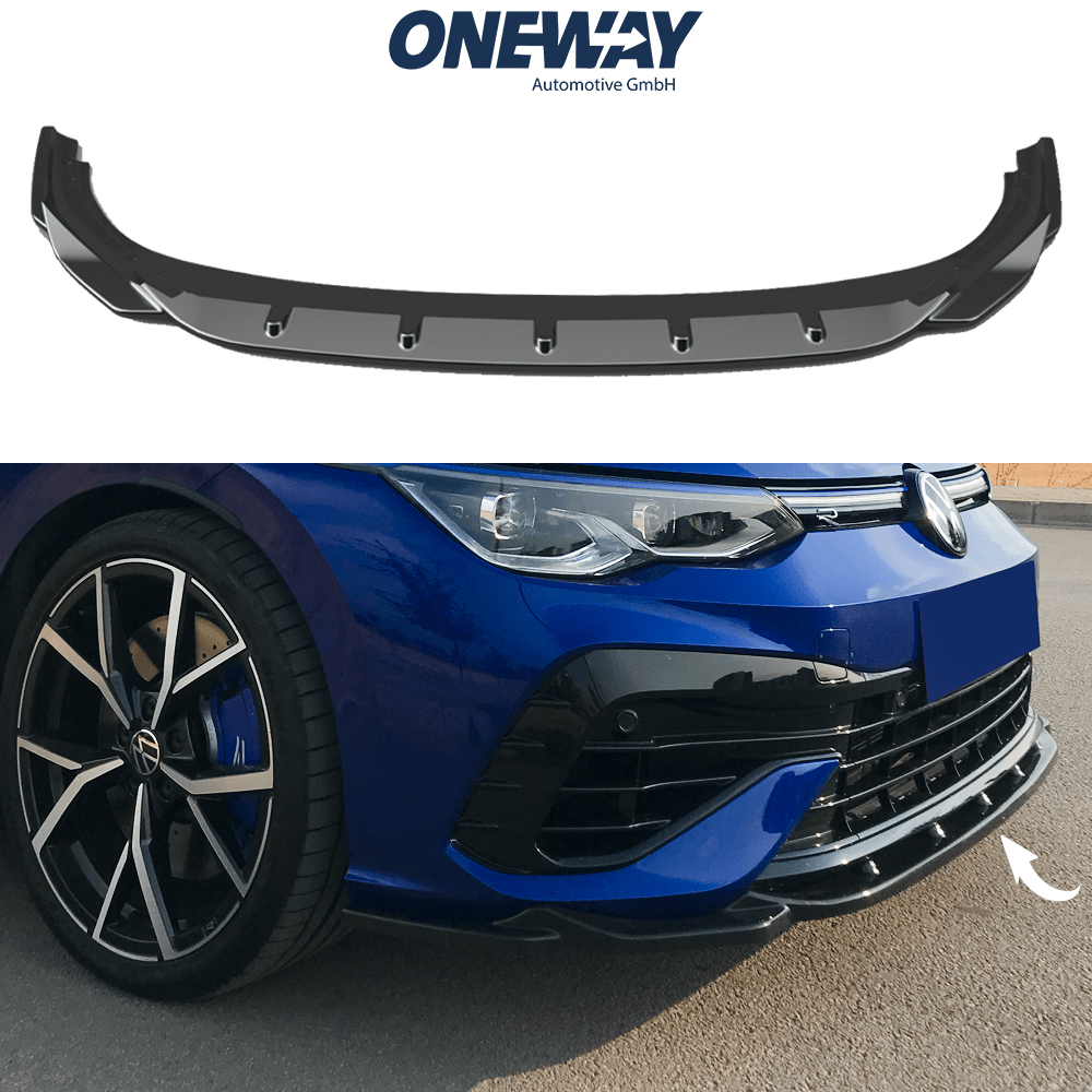 VW VOLKSWAGEN Golf MK 8 R 2020+ Front Splitter Gloss Black - ONEWAY Automotive GmbH