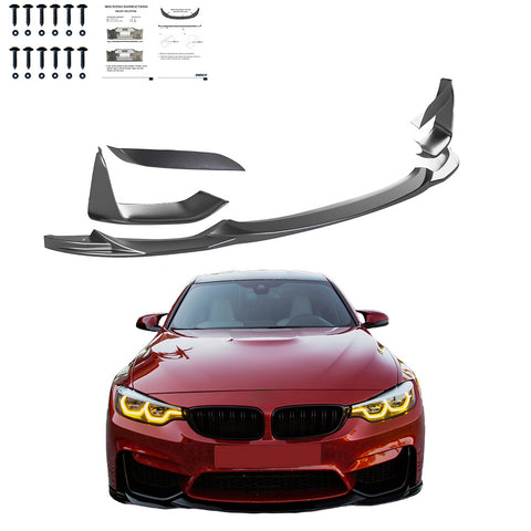 Frontspoiler kompatibel mit BMW M4 F82 / M3 F80 2014-2021 mit Frontflaps