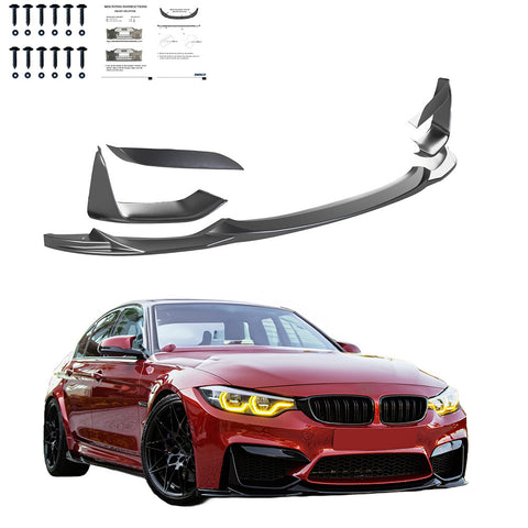 Frontspoiler kompatibel mit BMW M4 F82 / M3 F80 2014-2021 mit Frontflaps