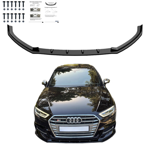 Front Splitter AUDI S3 Sportback 8V Facelift 2016-2019 v2 with ABE TÜV