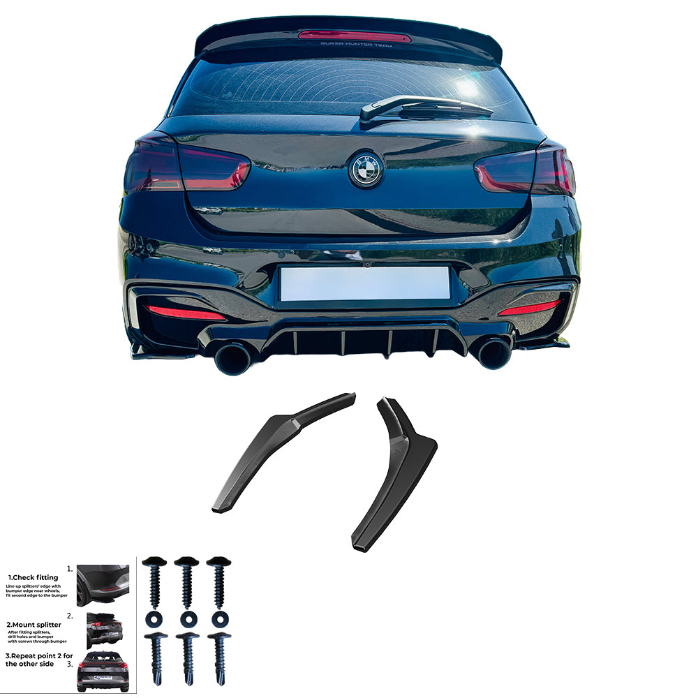 Rear Side Splitters BMW 1 Series F20/F21 M-Power Facelift 2015-2019