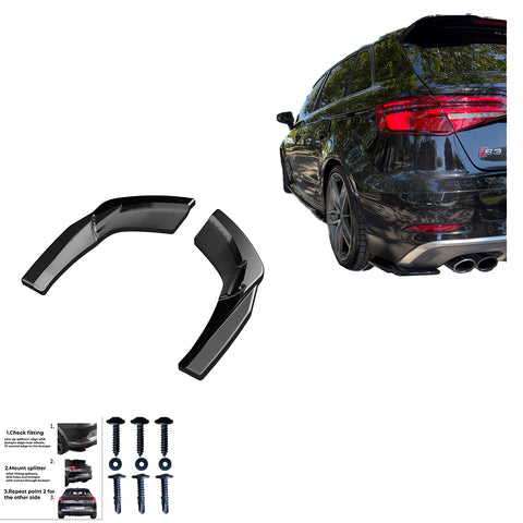 Rear Side Splitters AUDI S3 Sportback 8V Facelift 2016-2019