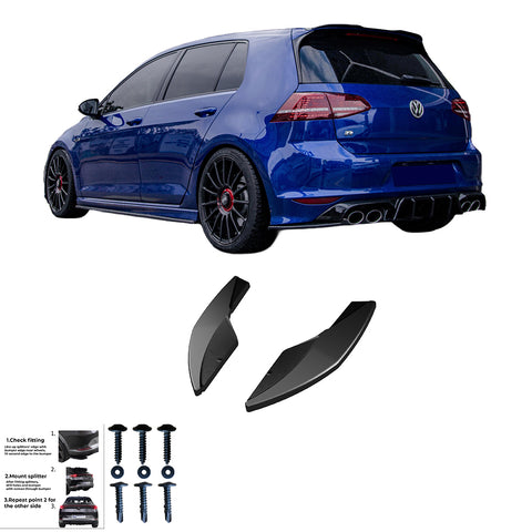 Rear Side Splitters VW Golf MK 7 R 2013-2016 Version 2